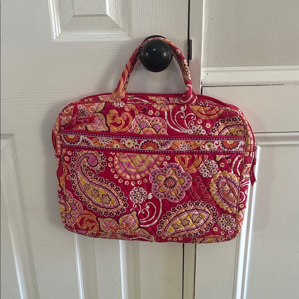 Vera Bradley Pink and Yellow Paisley Laptop Bag